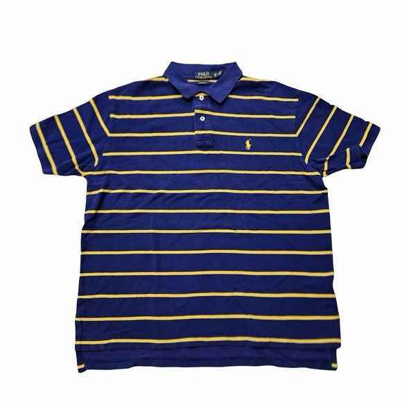 Ralph Lauren Other - Polo Ralph Lauren‎ Classic Fit Polo Shirt Men XL Blue Yellow Striped Cotton